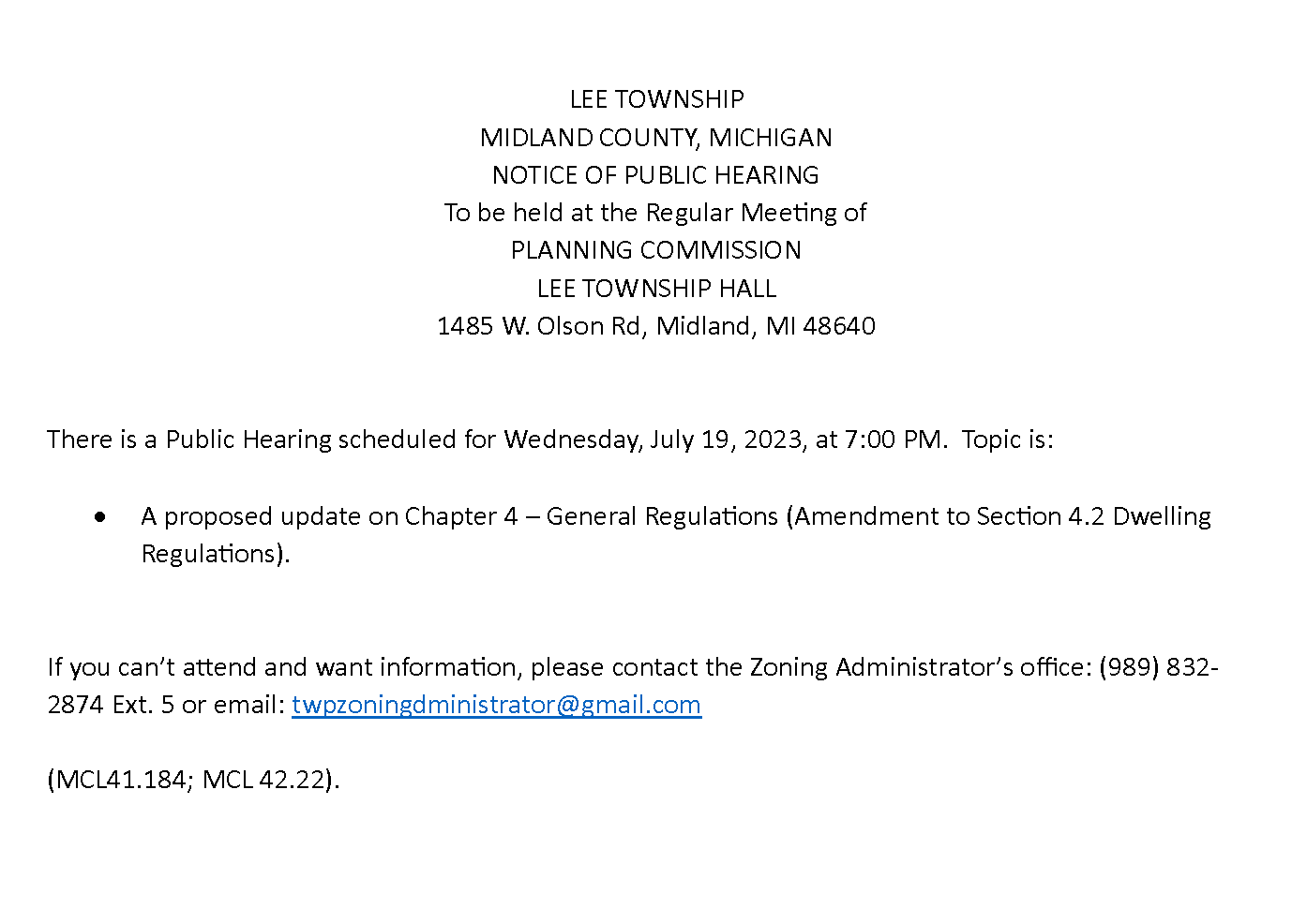 Public Hearing PC July 19, 2023